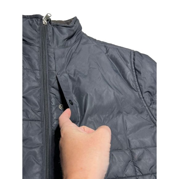 Women's Black Quilted Winter Coat Size Medium - Picture 7 of 8